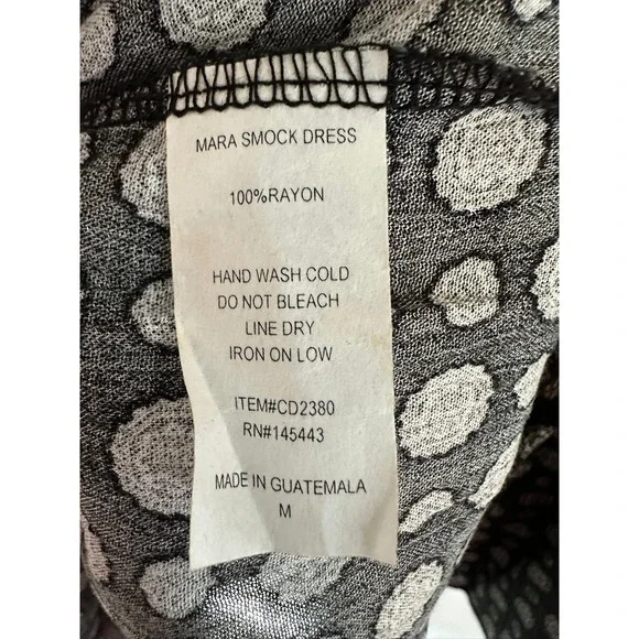 PPLA‎ Mara M Smock Dress Black White Keyhole Cutout Tiered Ruffle w/ Pockets - Picture 11 of 11